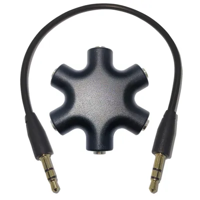 Multi-Kopfhörer-Audio-Splitter, 3,5 mm 5-Buchse, Buchsenadapter mit 3,5 mm Stereokabel, 20 cm digitale Audio-Video-Kabel