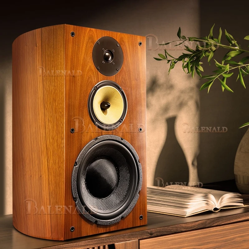 Balenald Heimkinosystem Hifi-Bücherregal Passiver 10-Zoll-Lautsprecher in Fieberqualität Drei-Wege-Holzlautsprecher Heimlautsprecher