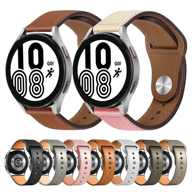 Lederarmband für Samsung Galaxy Watch 7/6//5/pro/4/3/Active 2 20 mm 22 mm Armband Huawei GT 5/4/Amazfit GTS/GTR 4/3/2 Mini-Band Image