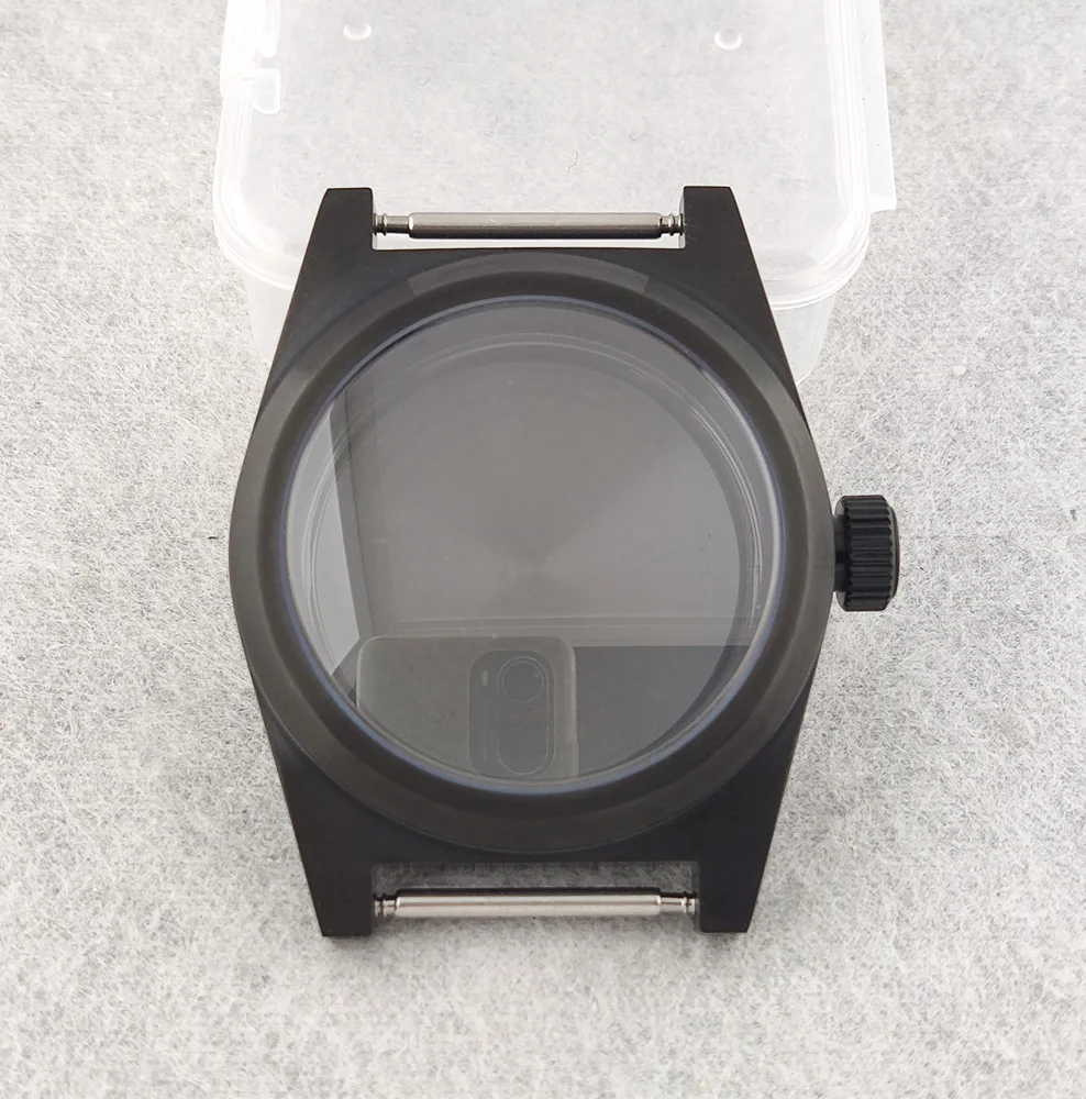 38-mm-Gehäuse, Saphirglas, 904L-Edelstahl, wasserdicht, schwarzes Gehäuse, passend für 28,5-mm-Zifferblatt, hochwertiges Gehäuse, luxuriöses Herrengehäuse Image