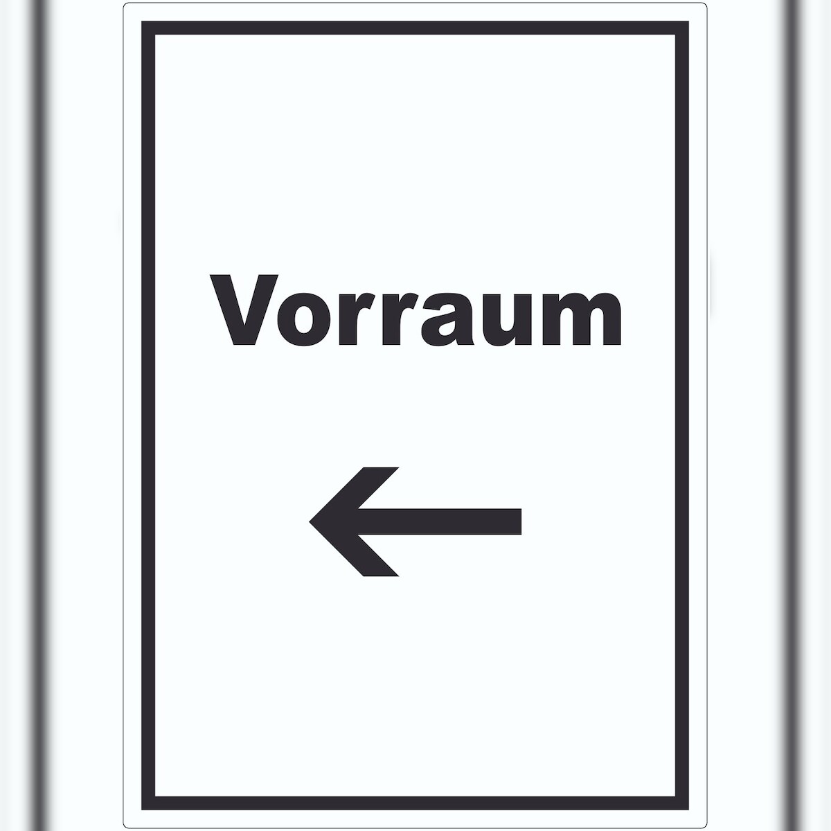HB-Druck Vorraum Aufkleber mit Text und Richtungspfeil links Diele Vorzimmer hochkant A9 (37x52mm) Image
