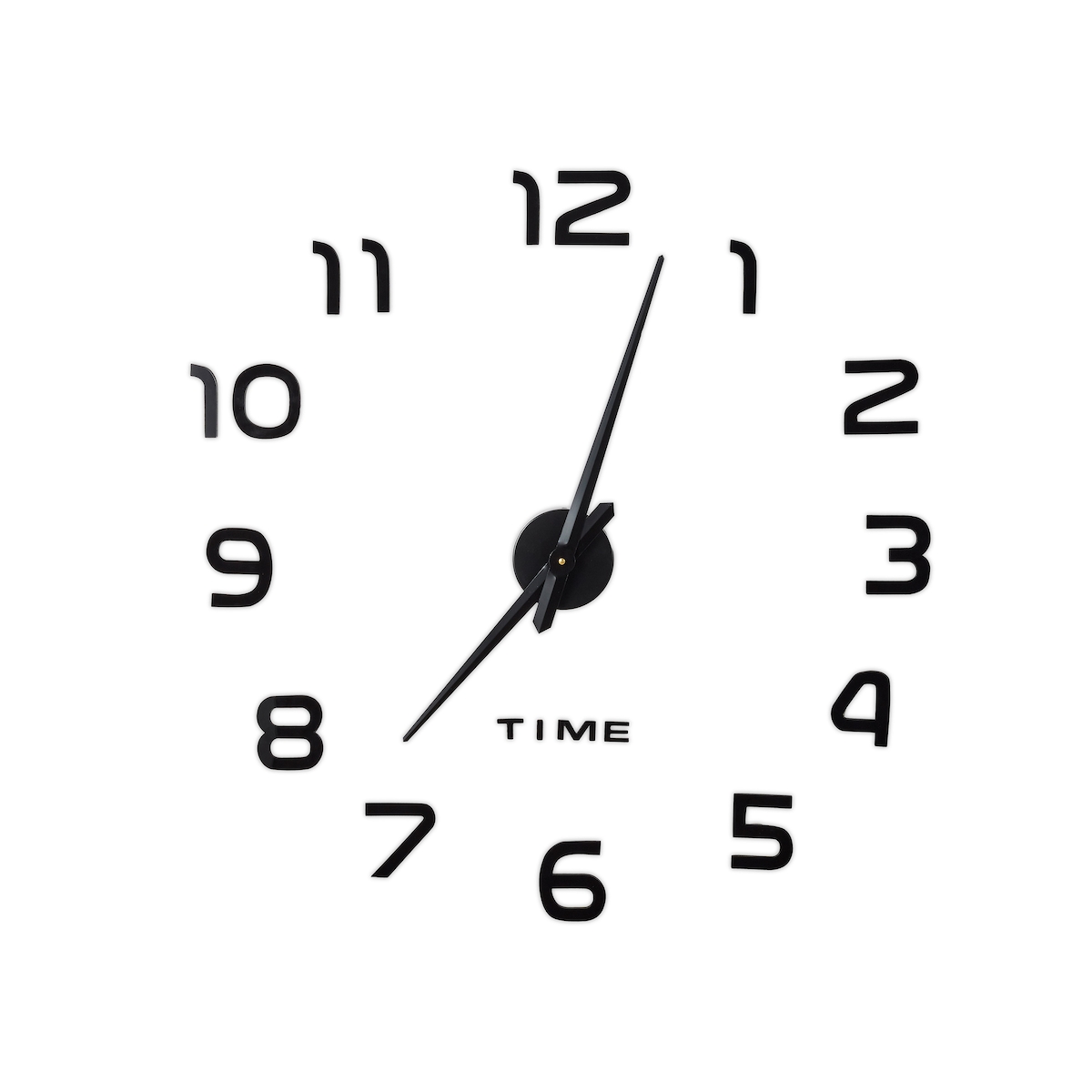 Relaxdays DIY Wanduhr, 3D-Zahlen, Uhr Wandtattoo zum Aufkleben, einfache Installation, Größe variabel, modern, schwarz Image