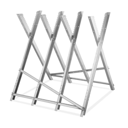 Relaxdays Sägebock für Kettensägen, klappbar, bis 150 kg, Holzsägebock, Holz schneiden, HBT: 82x83x80 cm, Stahl, silber Image