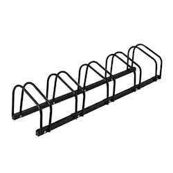 Relaxdays Fahrradständer Boden, für 5 Räder, bis 60 mm Reifenbreite, Metall, Garage, Fahrrad-Aufstellständer, schwarz Image