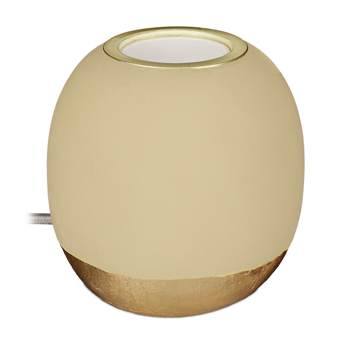 Relaxdays Dekoleuchte Beton, Tischlampe ohne Schirm, HxD 9 x 9 cm, E27 Fassung, langes Kabel, runde Betonlampe, grün Image