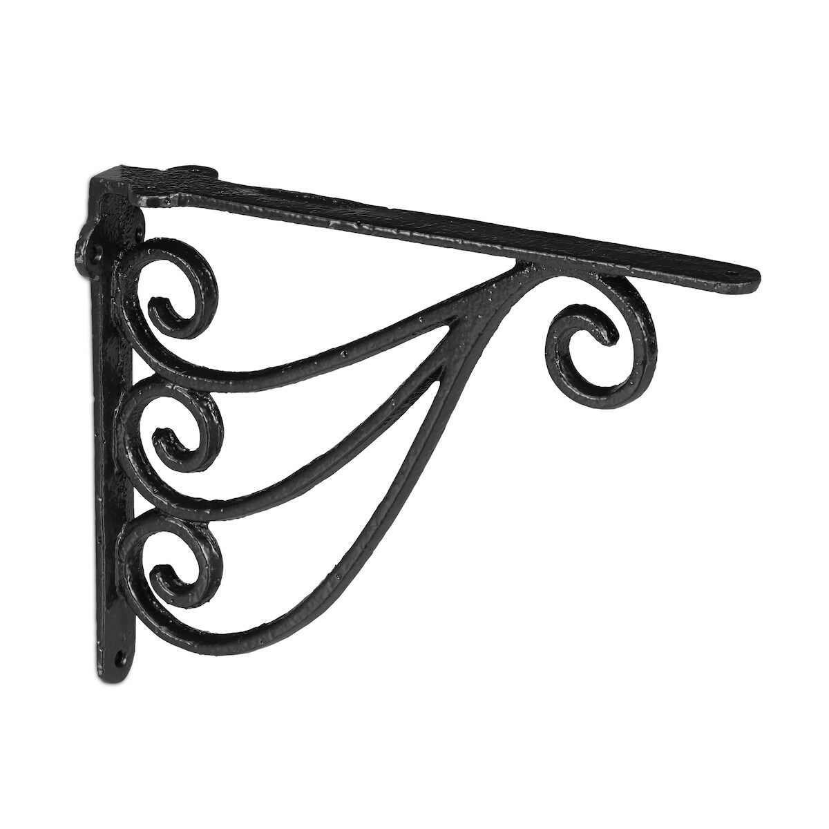 Relaxdays Regalwinkel Set, 2 Winkel, HBT: 23,5 x 4 x 18 cm, antike Verzierung, Wandregal-Halterung, Gusseisen, schwarz Image