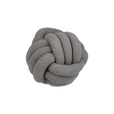 Relaxdays Knotenkissen, dekoratives Plüschkissen für Sofa & Bett, Kissen Ball aus weichem Material, Ø 25 cm, dunkelgrau Image
