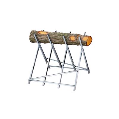 Relaxdays Sägebock, Holzsägearbeiten, klappbar, 150 kg, Sägegestell für Kettensägen, Stahl, HBT: 80 x 80 x 82 cm, silber Image