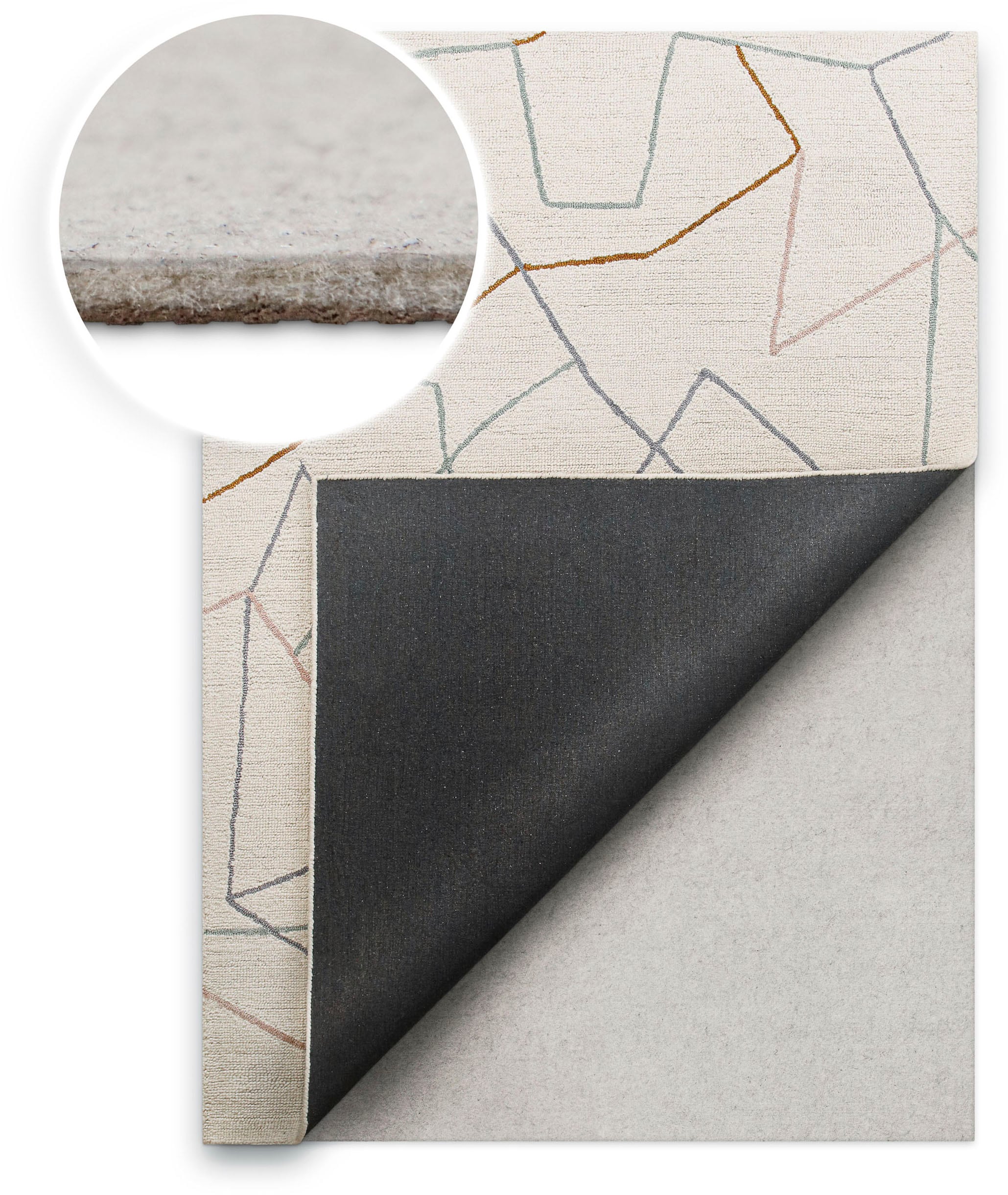 Antirutsch Teppichunterlage WECON HOME "RugPad Premium", creme, B:70cm H:6mm L:250cm, Polyester, Teppichunterlagen, Teppichunterlage, Anti-Rutsch-Matte, Komfort, Schutz Image