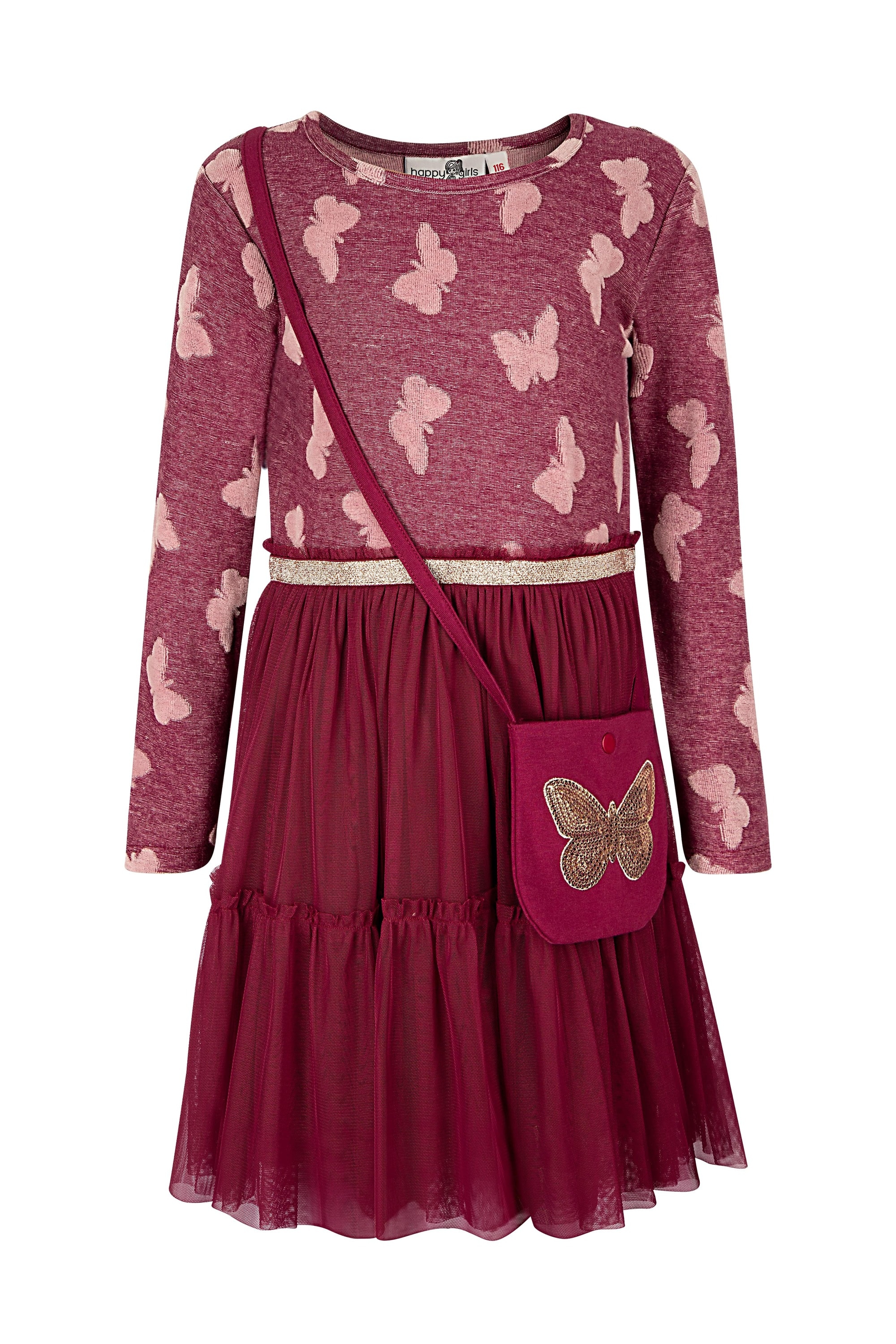 Sommerkleid HAPPY GIRLS "dress", Mädchen, Gr. 122, EURO-Größen, berry, Stoff, 100% Baumwolle, normal, Kleider Image