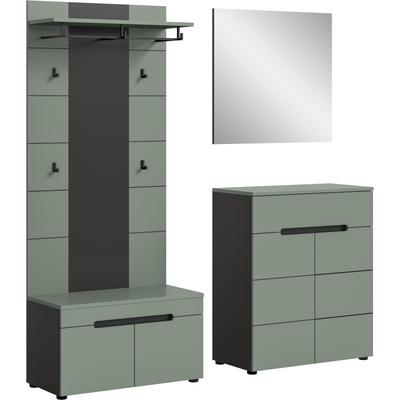 Garderoben-Set INOSIGN, basalt grau nb, smoke grün nb, Kastenmöbel-Sets, Garderobenkombination, Kombination, Set, Flurgarderobe, Diele Image