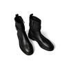 Stiefelette CALVIN KLEIN "ANKLE BOOT W/ METAL LOGO", Damen, Gr. 37, schwarz, Leder, unifarben, klassisch, Schuhe, Boots, Klassik-Stiefelette, Blockabsatz, mit Anziehlasche