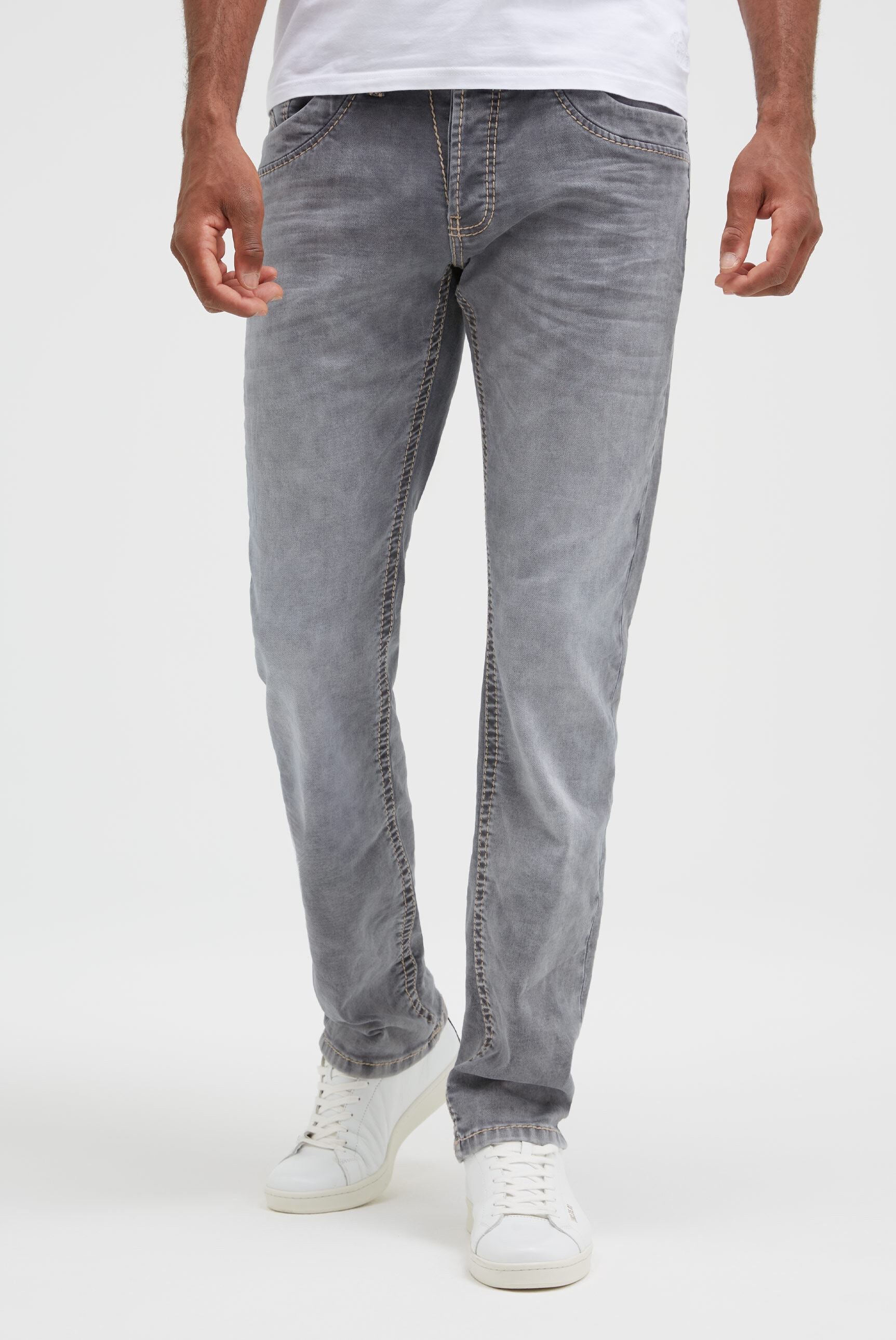 Regular-fit-Jeans CAMP DAVID, Herren, Gr. 34, Länge 34, blau grau jogg, Material: 68% Baumwolle, 16% Polyester, 14% Lyocell, 2% Elasthan, vintage, regular fit, Jeans, mit normaler Leibhöhe
