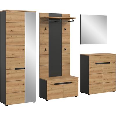 Garderoben-Set INOSIGN, basalt grau nb, artisan nb, Kastenmöbel-Sets, Garderobenkombination, Kombination, Set, Flurgarderobe, Diele Image