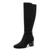 Stiefel TAMARIS, Damen, Gr. 40, Normalschaft, schwarz, Textil, unifarben, Veloursleder, modisch, Schuhe, Blockabsatz, Langschaftstiefel in veganer Verarbeitung