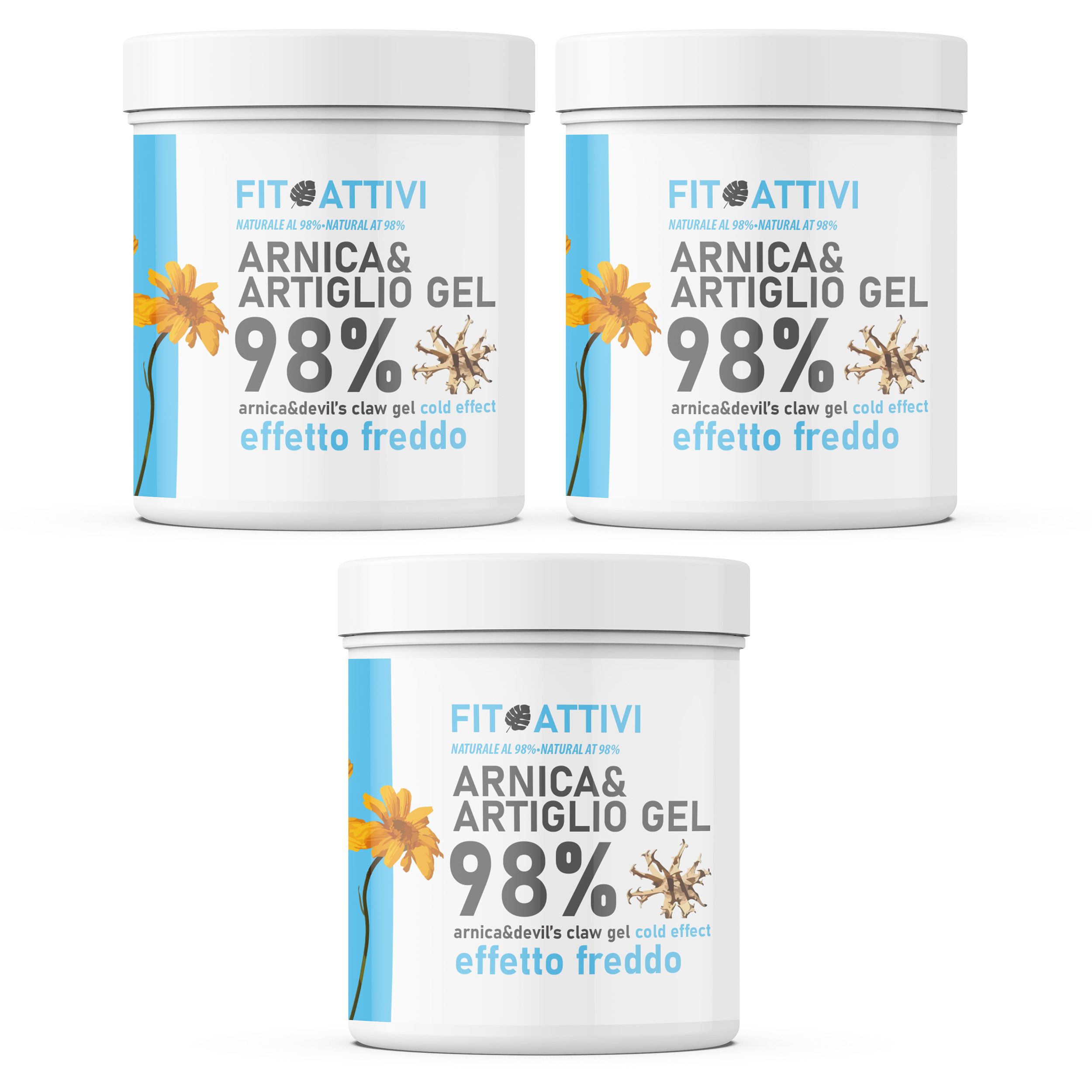Arnica&Artiglio Effetto Freddo 98% Gel 3x550ml 3x550 ml