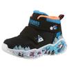 Winterstiefel SKECHERS "PLAY SCENE", Kinder, Gr. 25, bunt (schwarz, multi), Lederimitat, Textil, animal-print, kontrastfarbene Details, casual, Schuhe, Klettboots mit Warmfutter, Größenschablone zum Download