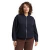 Blouson TOM TAILOR PLUS, Damen, Gr. 52, lunar eclipse, Web, Obermaterial: 95% Polyester, 5% Elasthan. Futter: 100% Polyester, unifarben, casual, lässig geschnitten hüftlang, tiefer V-Ausschnitt, Langarm, Jacken, mit Reißverschluss