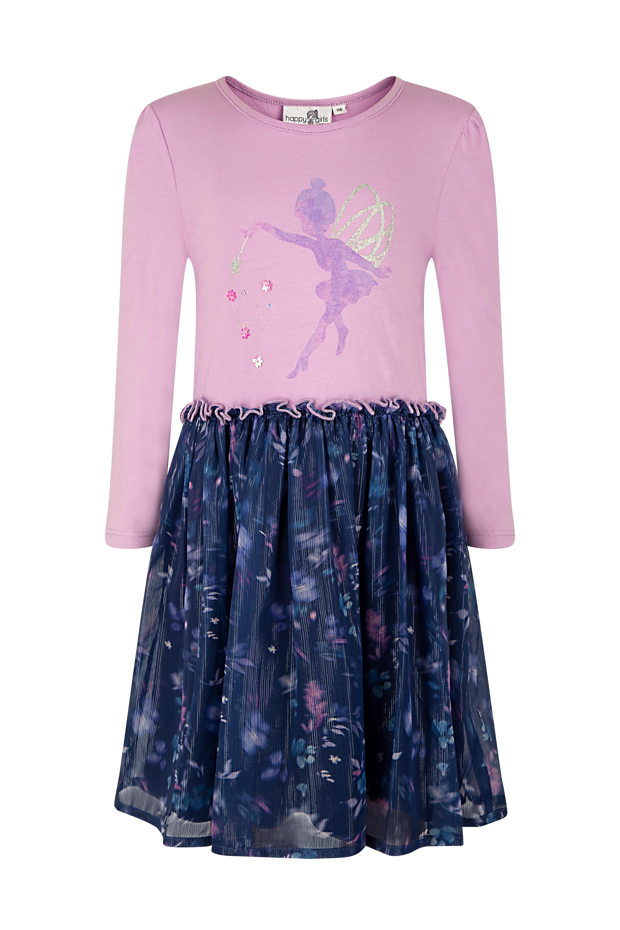 Sommerkleid HAPPY GIRLS "dress", Mädchen, Gr. 98, EURO-Größen, lila, Stoff, 100% Baumwolle, normal, Kleider Sommerkleid