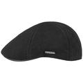 Stetson Muskegon Gatsby Cap - Peaked Cap for Men - Knit Cap with Leather Visor - Fall/Winter Flat Cap Black S (54-55 cm)