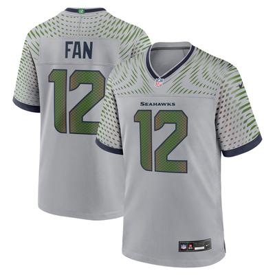 Nike 12s Wolf Gray Seattle Seahawks 2025 Rivalries Collection Spieltrikot für Herren Image