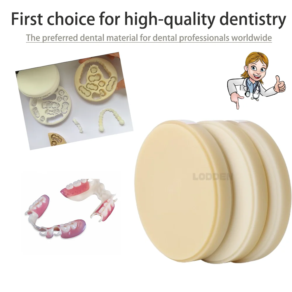 LODDEN multicouche PMMA 98MM PMMA blanc pour matériel de laboratoire dentaire CAD CAM système de fraisage ouvert matériaux de dentiste matériel de prothèse dentaire