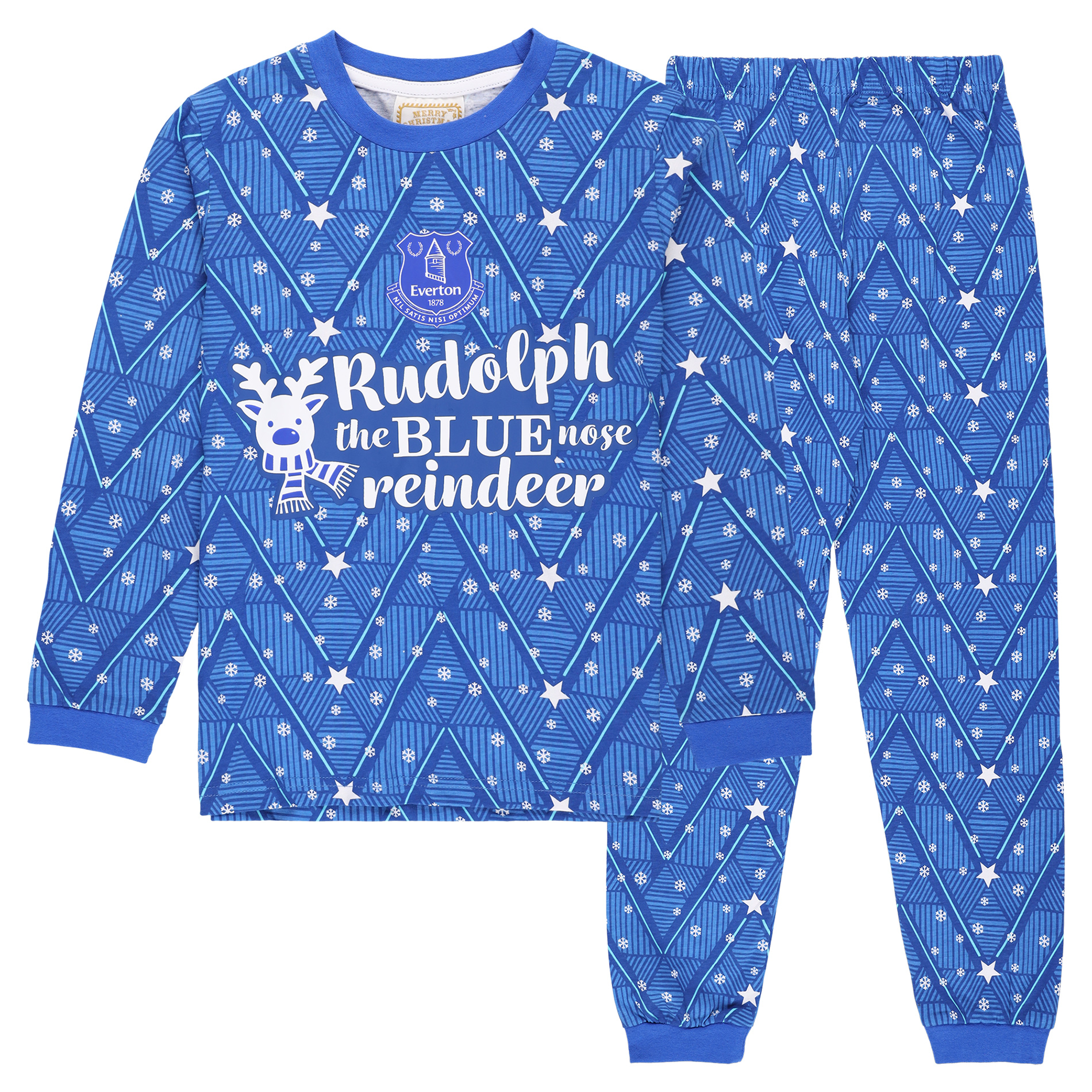 Everton Weihnachtspyjama – Royalblau – Kinder Image