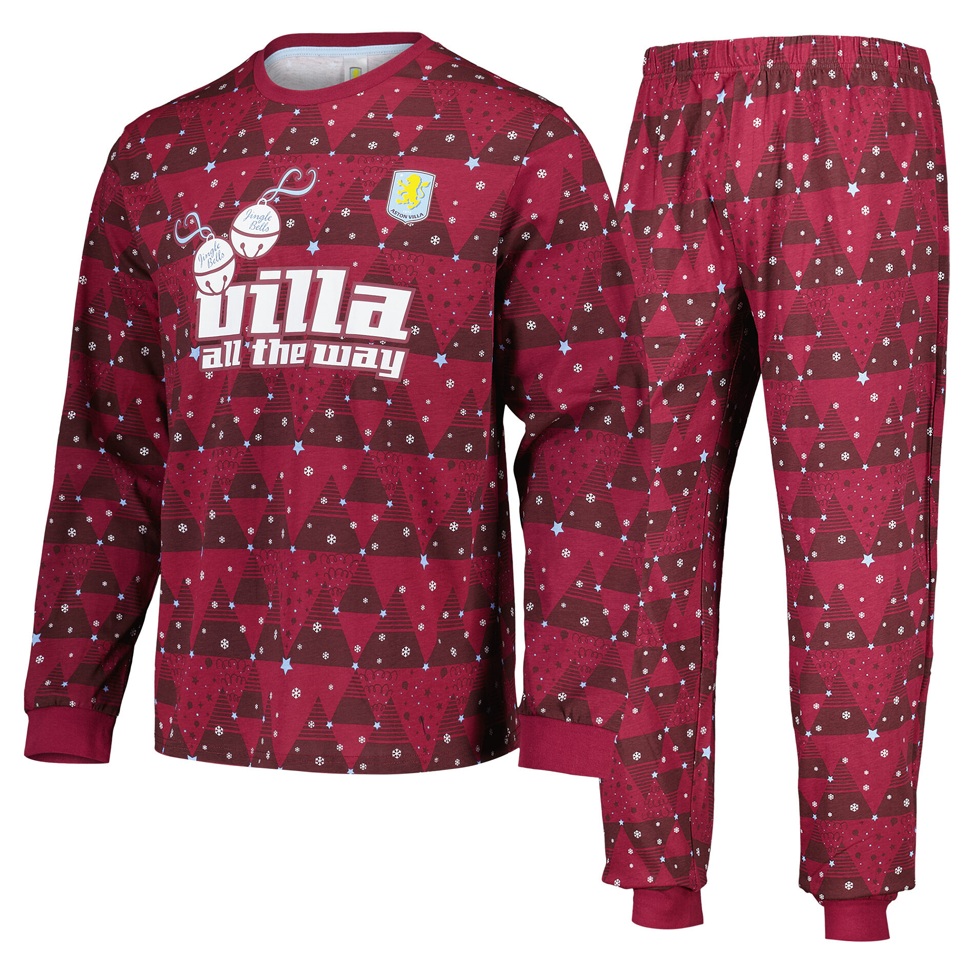 Aston Villa Weihnachtspyjama – Weinrot – Herren Image