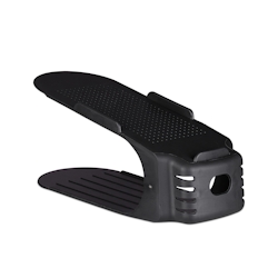 Relaxdays 12er Set Schuhstapler, bis Größe 39/40, rutschfeste Schuhablage, Damenschuhe, Fläche BxT 9,5 x 24 cm, schwarz Image