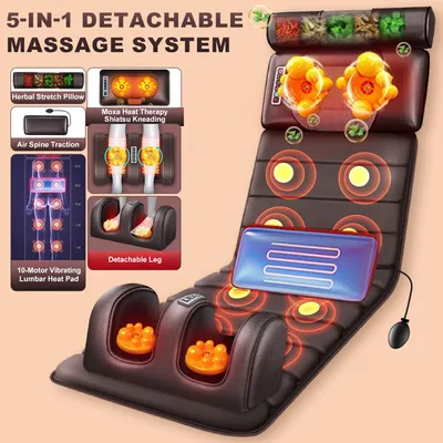 Electric Massage Mattress Vibrating Heating Massager Cushion Full Body Pain Relief Massage Seat Cushion For Neck Back Waist Foot