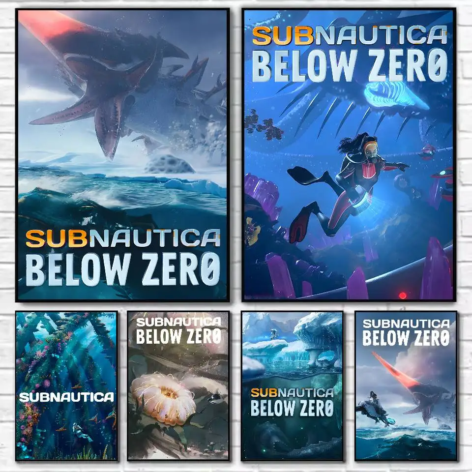 Anime Subnautica Poster HD Home Decor Klebrige Wand Wasserdicht Home Wohnzimmer Bar Ästhetisches Dekor Image
