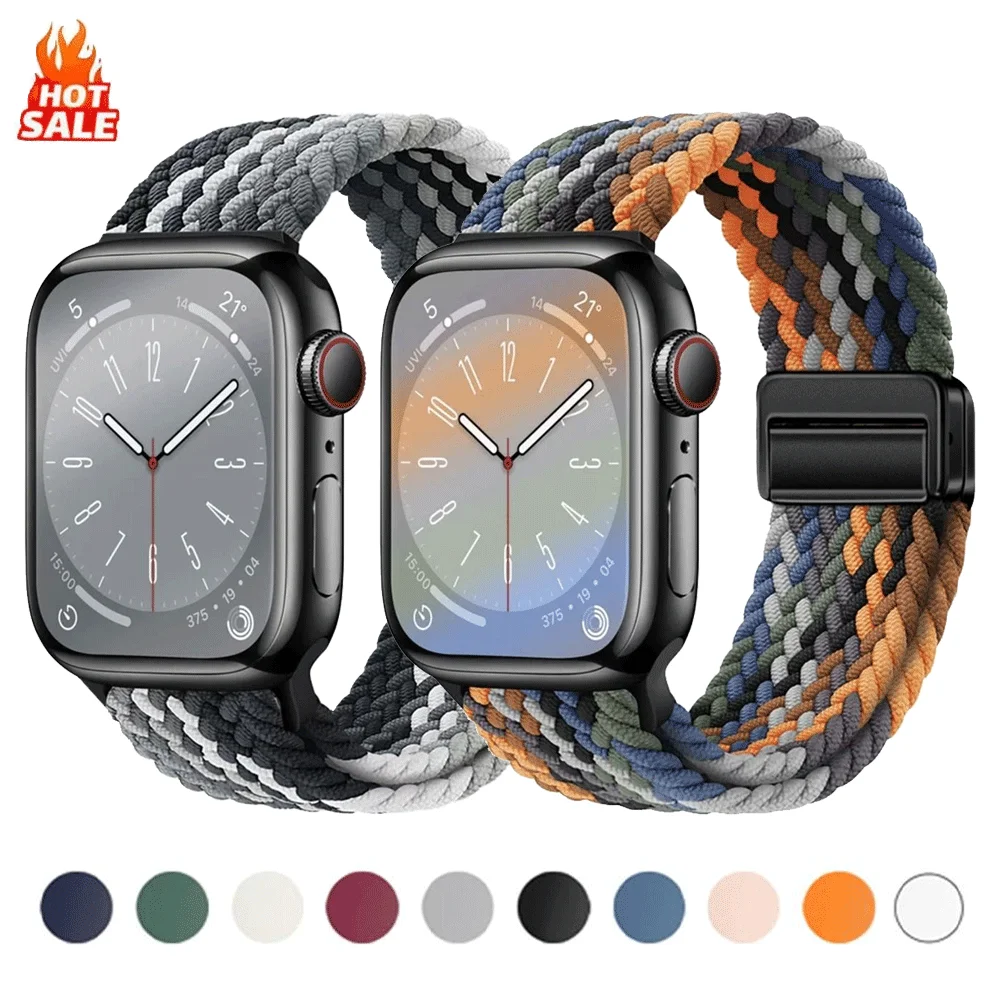 Nylon-Webarmband in mehreren Farben für Apple Watch 46 mm 42 mm 44 mm 40 mm 45 mm 49 mm 41 mm iWatch-Serie Ultra 3 SE 3 11 10 9 8 7 6 Image