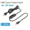 Cavo di ricarica per interruttore USB tipo C con pulsante ON/OFF Cavo dati Supporto dati e alimentazione per ventola lampada da tavolo per telefono cellulare Luce a LED