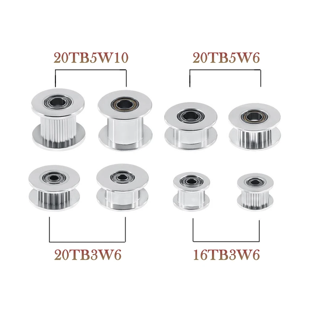 GT2 Umlenkrolle, 16/20 Zähne, Radbohrung, 3/5 mm, Aluminium-Getriebe, Zahnbreite 6/10 mm, für I3 Ender 3 CR10 Bluer Drucker Reprap Image