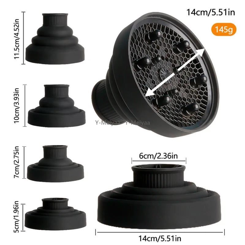 Salon Tool Universal Silikon Haartrockner Diffusor Abdeckung Einstellbar Faltbar Temperatur Beständig Dispergierende Trocknen Haartrockner Image