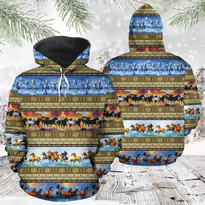 2025 Abbigliamento sportivo da uomo Stile etnico Ma 3D Felpa con cappuccio completamente stampata Abbigliamento sportivo da uomo e da donna di alta qualità Abbigliamento da uomo oversize