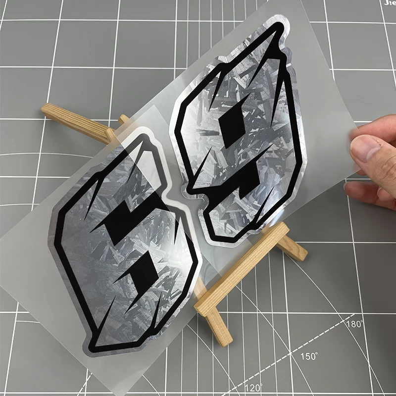 1PC Silber Carbon Anzahl Motorrad Aufkleber Wasserdicht DIY Motorrad Tank Roller Windschutzscheibe Helm Box Universal Vinyl Aufkleber Image