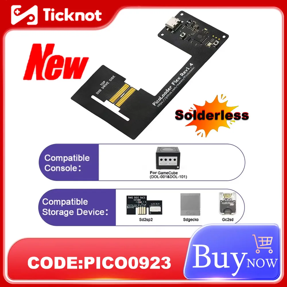 Solderless PicoLoader For GameCube Open Source Based On RP2040 For NGC DOL-001/DOL-101 Console Support Homebrew Software Launch