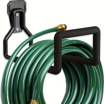 Heavy-Duty Garden Hose Holder Rust-Resistant Wall-Mounted Organizer with 4 Screws Easy Install Space-Saving Storage Rack