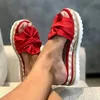 Frauen Hausschuhe Sommer 2022, Plattform Keile Mid Heels Fliege Peep Toe Mode Dias Strand Outdoor Damen Schuhe Zapatos De Mujer