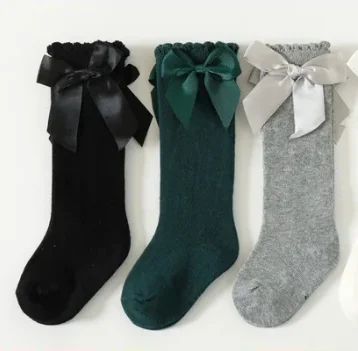 Baby Mädchen Socken Herbst Kleinkind Große Schleife Kniehohe Lange Weiche Nette Kinder Weihnachten Socke Baumwolle Rot Neugeborenen Socken Weihnachten geschenk Image