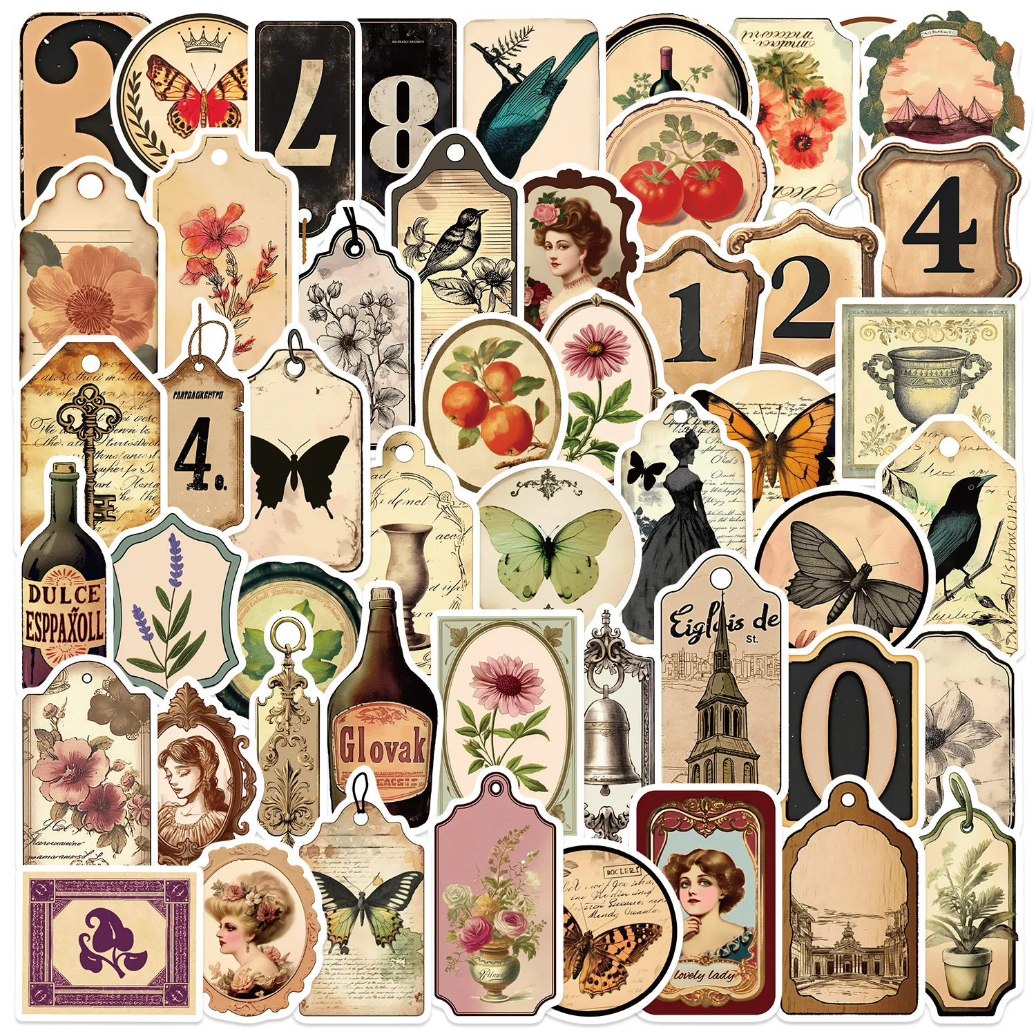 50PCS Cartoon Verblassen Retro Graffiti Aufkleber Dekorative Gitarre Notebook Gepäck DIY Wasserdicht Image