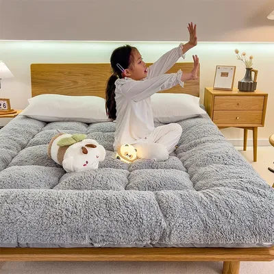 Winter padded lambswool mattress plus velvet dormitory home soft pad single and double warm pad quilt.
