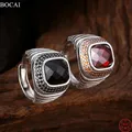 BOCAI S925 Anelli in argento sterling per uomo Donna Retro modello a strisce Tangent Aereo Zircone Gioielli di moda ﻿ Vendita all'ingrosso