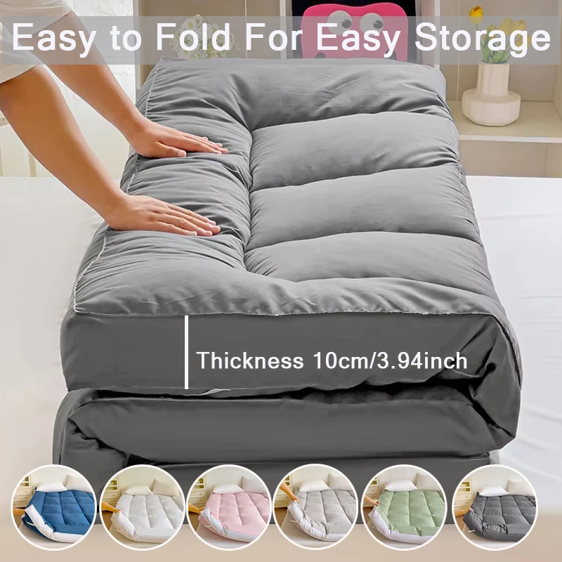 2026 Neue 1 Stück langlebige Baumwolle weiche und bequeme schwarze Boden-Futon-Matratze dickes gestepptes Design mit atmungsaktivem Polyestergewebe Image