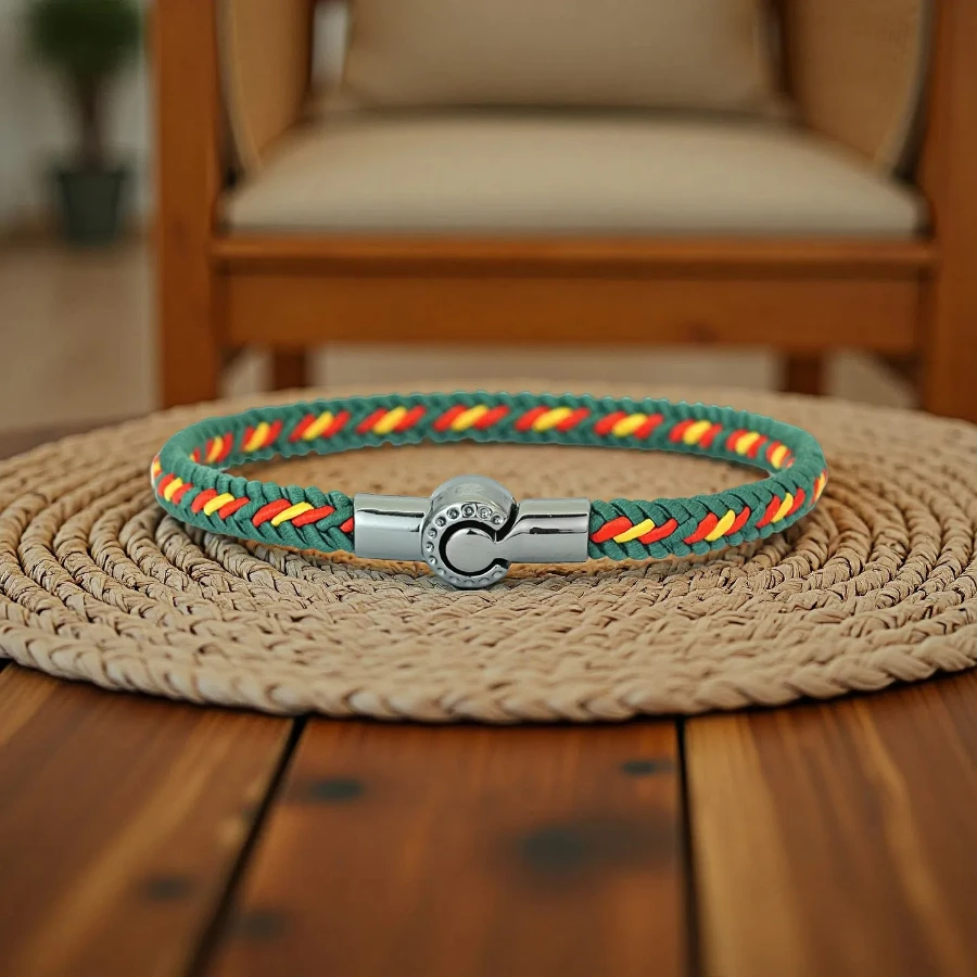 Einzigartiges ethnisches Schnur-Armband, Unisex, handgefertigt, geflochten, Glücksfaden, Abstand, lockt Paar, Armreif, Freizeit-Accessoires, Pulseria Image