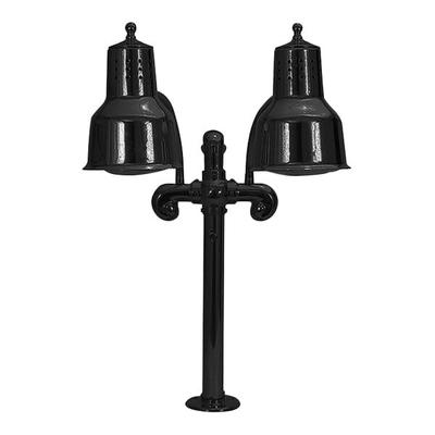Hanson Heat Lamps DL-600-FM-BK-BOT-120V 17"-42" Black 600-Style Dual Bulb Flexible Mountable Heat Lamp With Bottom-Mounted Power Cord - 120V