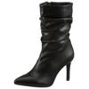 Stiefelette ANISTON SHOES, Damen, Gr. 37, schwarz, Lederimitat, elegant, Schuhe, mit Raffungen am slouchy Schaft - NEUE KOLLEKTION