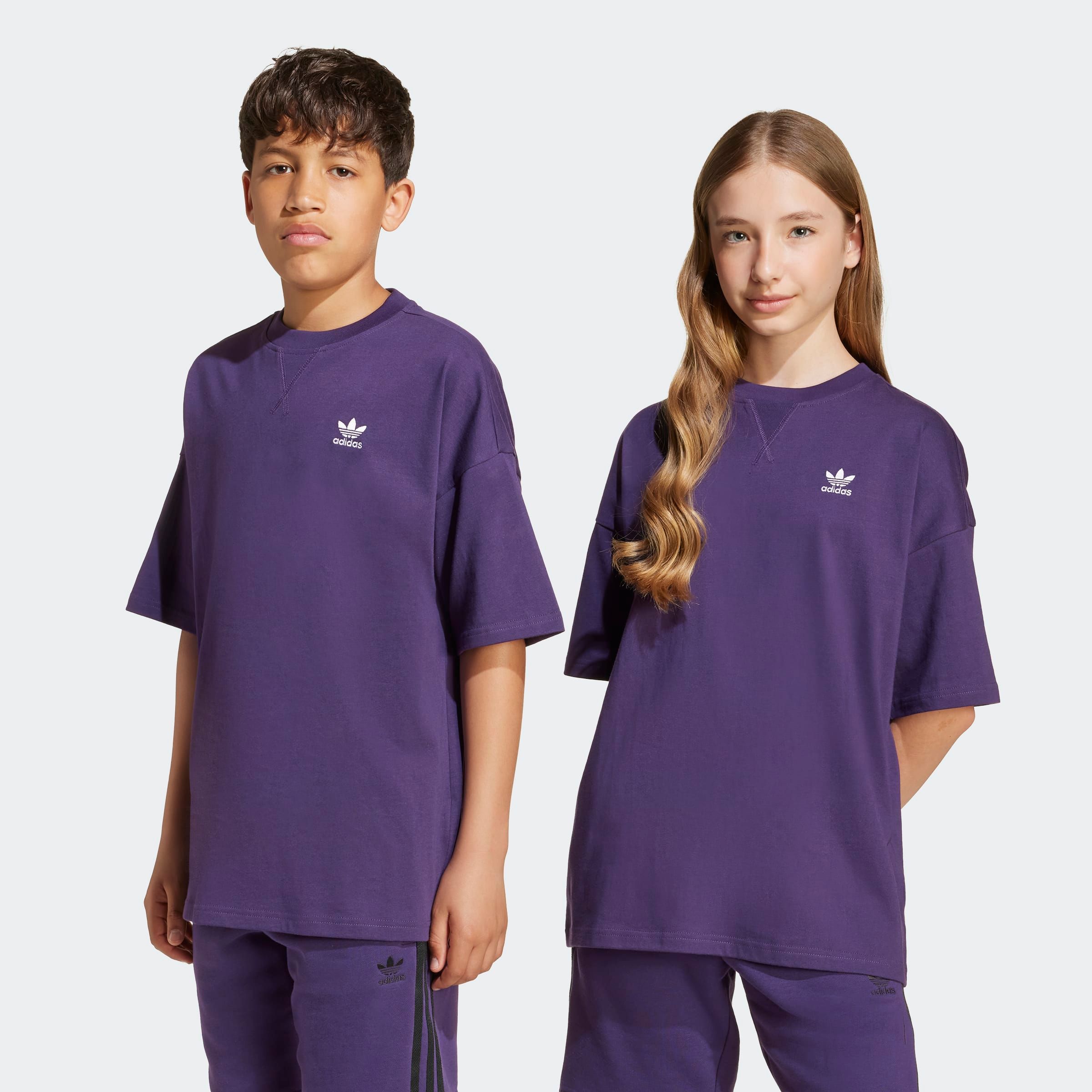 T-Shirt ADIDAS ORIGINALS "TEE", Kinder, Gr. 176, aurora plum, Obermaterial: 100% Baumwolle, Rundhals, Shirts Image