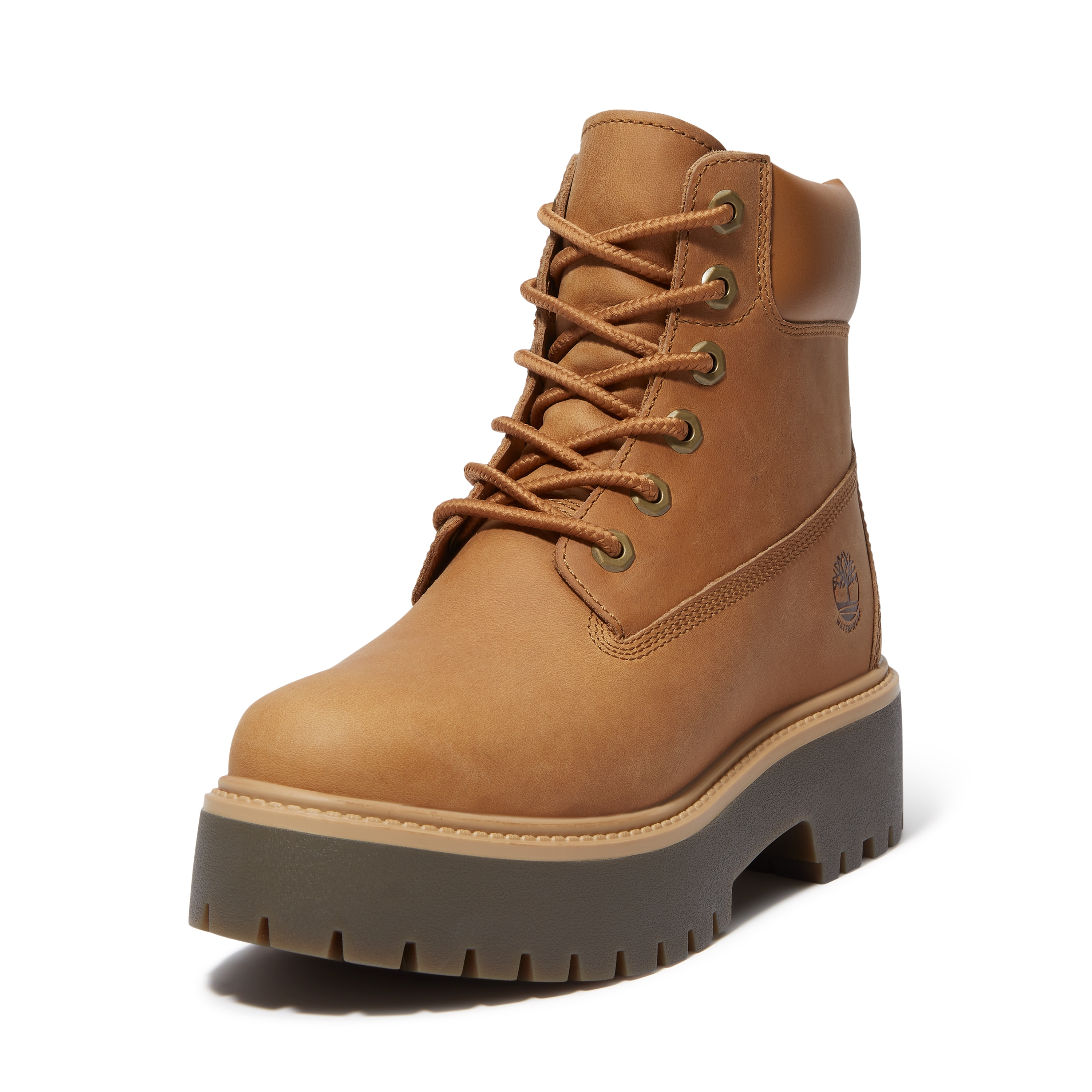 Schnürboots TIMBERLAND "STONE STREET6 INCH LACE UP WATERPROOF BOOT", Damen, Gr. 41,5, wheat full grain, Leder, Schuhe Schnürboots, Winterstiefel, Schnürstiefel, Winterschuhe, wasserdicht